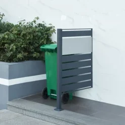 [en.casa] Soptunnesskydd Uusikaupunki 120x83x11 cm silver