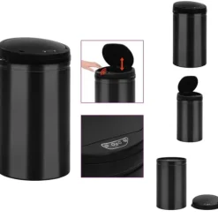 Soptunnor & Papperskorgar-Soptunnor & papperskorgar - Living Soptunna med automatisk sensor 40 L kolstål svart