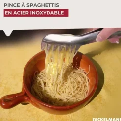 Spagettitång, köksredskap i rostfritt stål 19 cm Fackelmann
