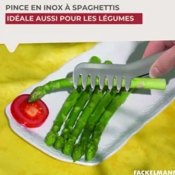 Spagettitång, köksredskap i rostfritt stål 19 cm Fackelmann