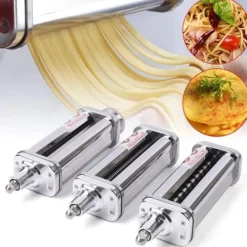 Pastamaskiner-Spaghettikutter, 430 rostfritt stål, 5,51 tum rulle, 8 tjockleksinställningar, lämplig för flera pastatyper, handtvätt rekommenderas