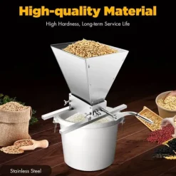 Spannmålskvarn - Valkvarn - Rostfritt Stål, Justerbart Valsavstånd, Borstlös Motor, EU-kontakt, För Korn/Vete - Silver