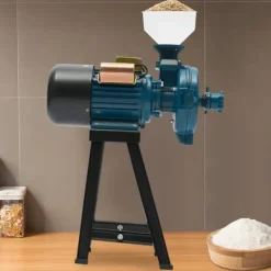 Matkvarnar-Spannmålskvarn 2200W 220V, elektrisk för torrt spannmål/ris/majs, med tratt, EU-kontakt, orange