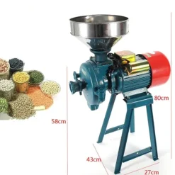 Matkvarnar-Spannmålskvarn 2200W 220V, elektrisk för torrt spannmål/ris/majs, med tratt, EU-kontakt, orange