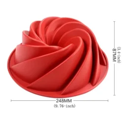 Bakning-Spiral Bakform Sockerkaksform Silikonform Tårtform Lila/Röd