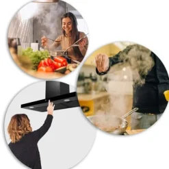 Köksfläktar-Spiskåpa 90 cm Svart Berdsen BT-218