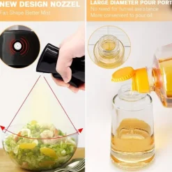 Olje- & Vinägerbehållare-Sprayflaska för Olja i Glas 200ml Vit