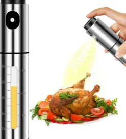 Olje- & Vinägerbehållare-Sprayolja i rostfritt stål med våg Model 1