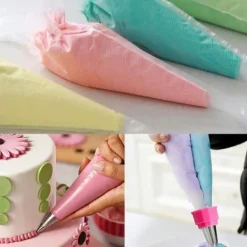 Spritspåsar-Spritzpåsar - Nifogo - 100 Engångspåsar - 2 Silikonpåsar - Livsmedelsplast