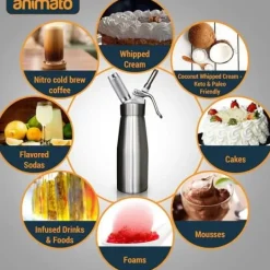 Spritspåsar-Sprutpås med visp - Rostfritt stål - 0,5L - Avtagbar - Professionell - Kökstillbehör