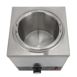 Såsdispenser - Elektrisk såspump med värme - 2 L - 30–110 °C termostat - 650 W - Rostfritt stål - EU‑kontakt - 21×21×37 cm - Silver