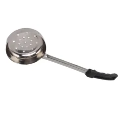 Såssked Pizza Multipurpose Food Grade Rostfritt stål Spredningsmätsked för matlagning i köket Svart 6oz (hål avlopp)