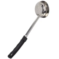 Såssked Pizza Multipurpose Food Grade Rostfritt stål Spredningsmätsked för matlagning i köket Svart 6oz (hål avlopp)