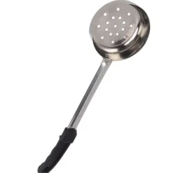 Såssked Pizza Multipurpose Food Grade Rostfritt stål Spredningsmätsked för matlagning i köket Svart 6oz (hål avlopp)