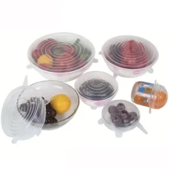 Skållock-6st - Silikon Köksset Frukt Färsk Mat Saver Lock Diskmaskin Säker microwa_I763