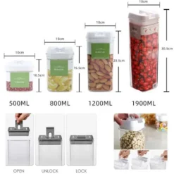 Behållare För Matförvaring-7st Förvaringsburkar – Lufttäta Burkar med Lock – Matförvaring
