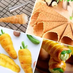 10st Grädde Horn Formare Cream Horn Mold Set i Rostfritt Stål - Strutformar