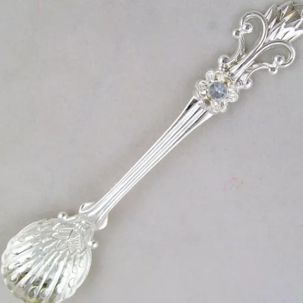 Matbestick-4st Kaffeskedar Set Vintage Dessertskedar av aluminiumlegering med Orris-mönster för hemmakök