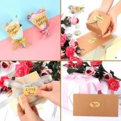 Tillbehör Till Matförvaring-250st Kraftpapper Etiketter för Burkar, Presenter + Penna