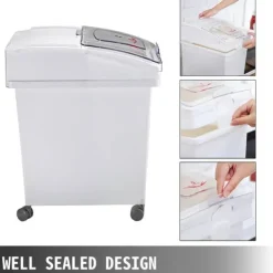 Behållare För Matförvaring-3st 25L mjölförvaringsbehållare med 4 hjul, genomskinligt skjutlock och skopa, förtjockat PP-material, bra tätning, bred applikation