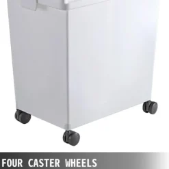 Behållare För Matförvaring-3st 25L mjölförvaringsbehållare med 4 hjul, genomskinligt skjutlock och skopa, förtjockat PP-material, bra tätning, bred applikation