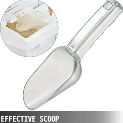 Behållare För Matförvaring-3st 25L mjölförvaringsbehållare med 4 hjul, genomskinligt skjutlock och skopa, förtjockat PP-material, bra tätning, bred applikation