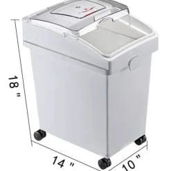 Behållare För Matförvaring-3st 25L mjölförvaringsbehållare med 4 hjul, genomskinligt skjutlock och skopa, förtjockat PP-material, bra tätning, bred applikation