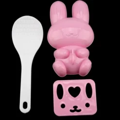 Sushimattor-3st Livsmedelskvalitet PP Tecknad Kanin Modell Sushi Risform DIY Hantverk Onigiri Make Tool (Rosa)
