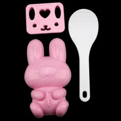 Sushimattor-3st Livsmedelskvalitet PP Tecknad Kanin Modell Sushi Risform DIY Hantverk Onigiri Make Tool (Rosa)