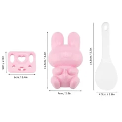 Sushimattor-3st Livsmedelskvalitet PP Tecknad Kanin Modell Sushi Risform DIY Hantverk Onigiri Make Tool (Rosa)
