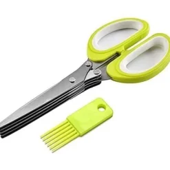 2st örtsax 5 blad i rostfritt stål kökssax med utrustad kamrengöring för örter Ar