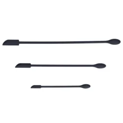 3st spatel livsmedelsklassad silikon med dubbelt huvud fruktsylt grädde Makeup spatel för kök Svart