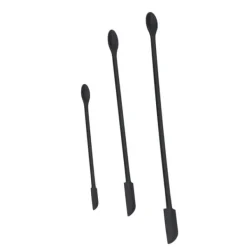 3st spatel livsmedelsklassad silikon med dubbelt huvud fruktsylt grädde Makeup spatel för kök Svart