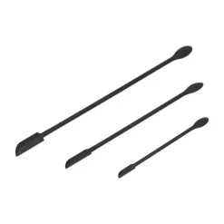 3st spatel livsmedelsklassad silikon med dubbelt huvud fruktsylt grädde Makeup spatel för kök Svart