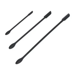 3st spatel livsmedelsklassad silikon med dubbelt huvud fruktsylt grädde Makeup spatel för kök Svart