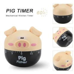 Äggklockor-Söt Tecknad Gris Kökstimer Mekaniska Timers Räknare för Matlagning Timing Verktyg