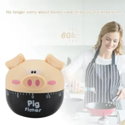 Äggklockor-Söt Tecknad Gris Kökstimer Mekaniska Timers Räknare för Matlagning Timing Verktyg