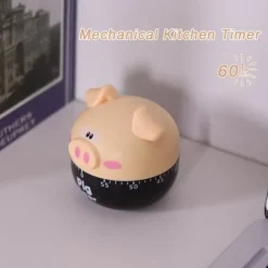 Äggklockor-Söt Tecknad Gris Kökstimer Mekaniska Timers Räknare för Matlagning Timing Verktyg