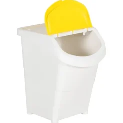 Källsorteringskärl-Stapelbara soptunnor med lock - 3 st | Färg: Vit | Volym: 120 L