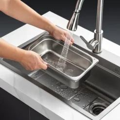 Matuppvärmare-Steam Table Pan, 1/3 storlek med lock, 32,8x17,8x14,8 cm, rostfritt stål, förvaring