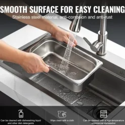 Matuppvärmare-Steam Table Pan, 1/3 storlek med lock, 32,8x17,8x14,8 cm, rostfritt stål, förvaring