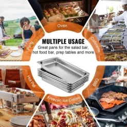 Tillbehör För Matservering-Steam Table Pan, 53x32,5x6,5 cm, Rostfritt stål, Matbehållare