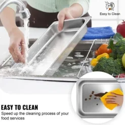 Tillbehör För Matservering-Steam Table Pan, 53x32,5x6,5 cm, Rostfritt stål, Matbehållare