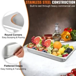 Tillbehör För Matservering-Steam Table Pan, 53x32,5x6,5 cm, Rostfritt stål, Matbehållare