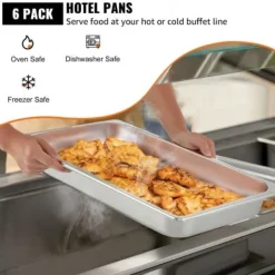 Tillbehör För Matservering-Steam Table Pan, 53x32,5x6,5 cm, Rostfritt stål, Matbehållare