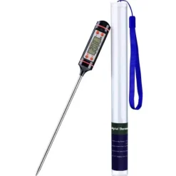 Matlagningstermometrar-Stilren Stektermometer med LCD Display Svart