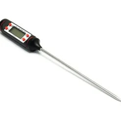 Matlagningstermometrar-Stilren Stektermometer med LCD Display Svart