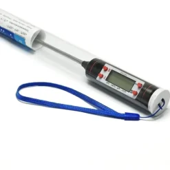 Matlagningstermometrar-Stilren Stektermometer med LCD Display Svart