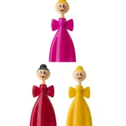 Salt- & Pepparströare-Stängklämmor - DOLLOR - Paket med 3 - Stark magnet - Röd - Flera användningsområden