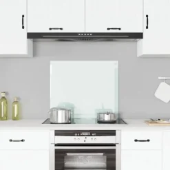 Spisar-Stänkskydd i härdat glas - Värmebeständigt och reptåligt | Färg: Vit | Storlek: 70x60 cm